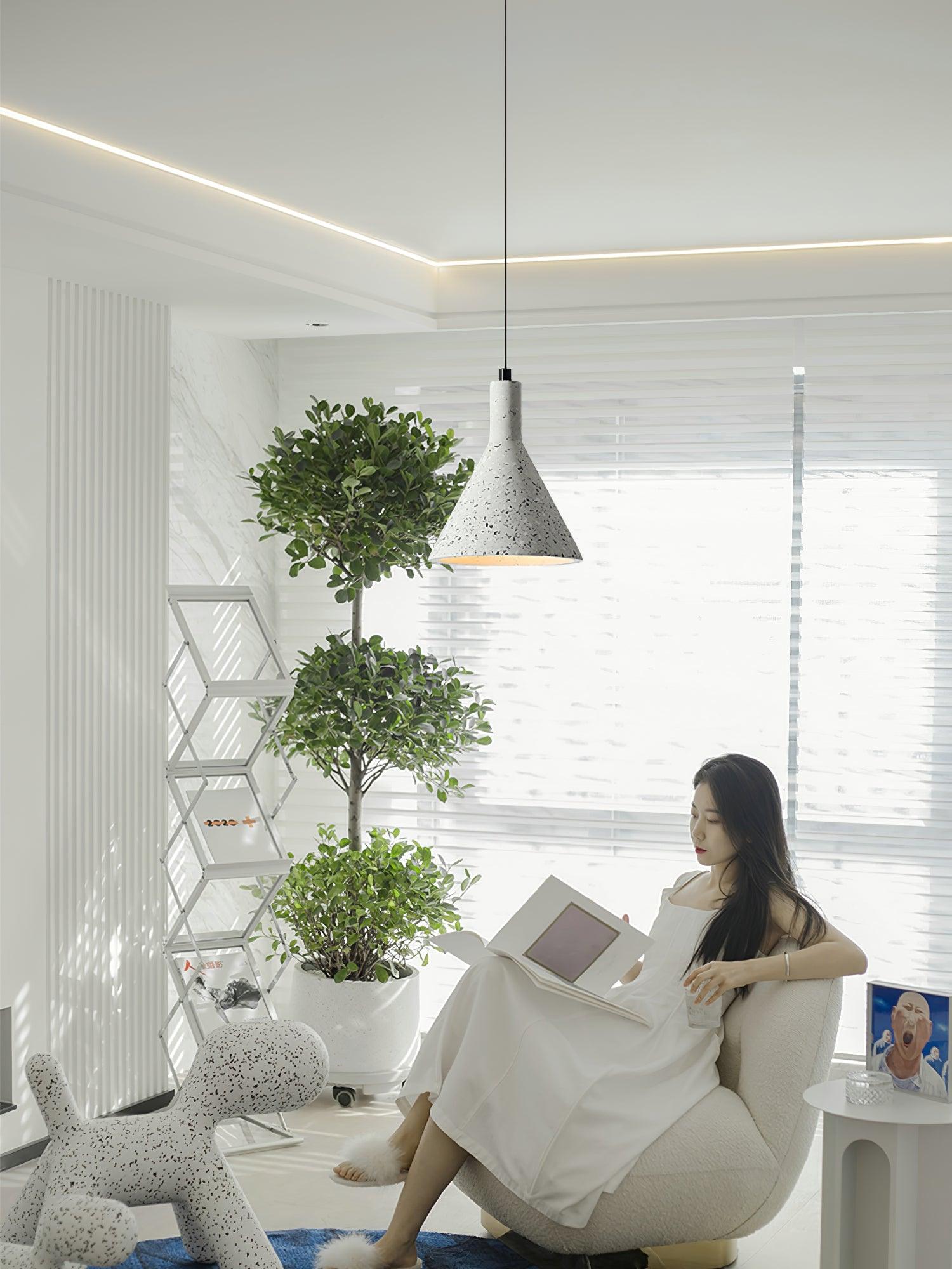 Aurshaor Minimalist Concrete Pendant Light-Neutral Decor