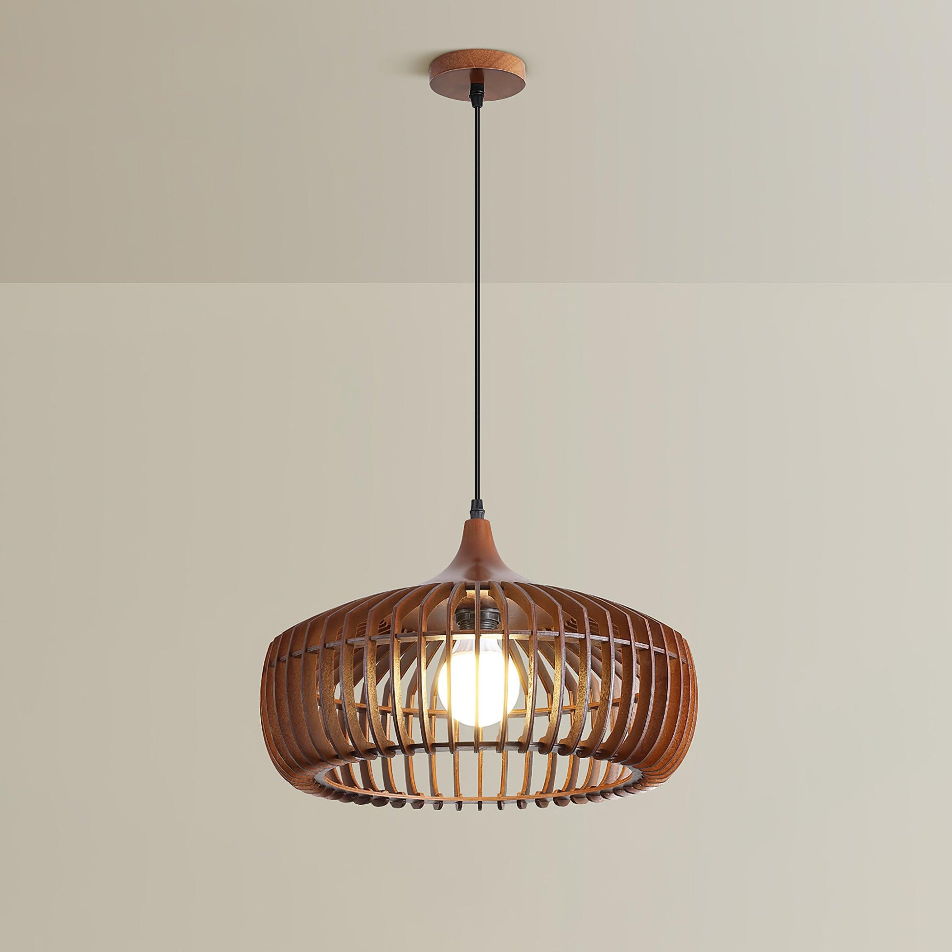 Lixu Wooden Retro Pendant Lamp-Neutral Decor