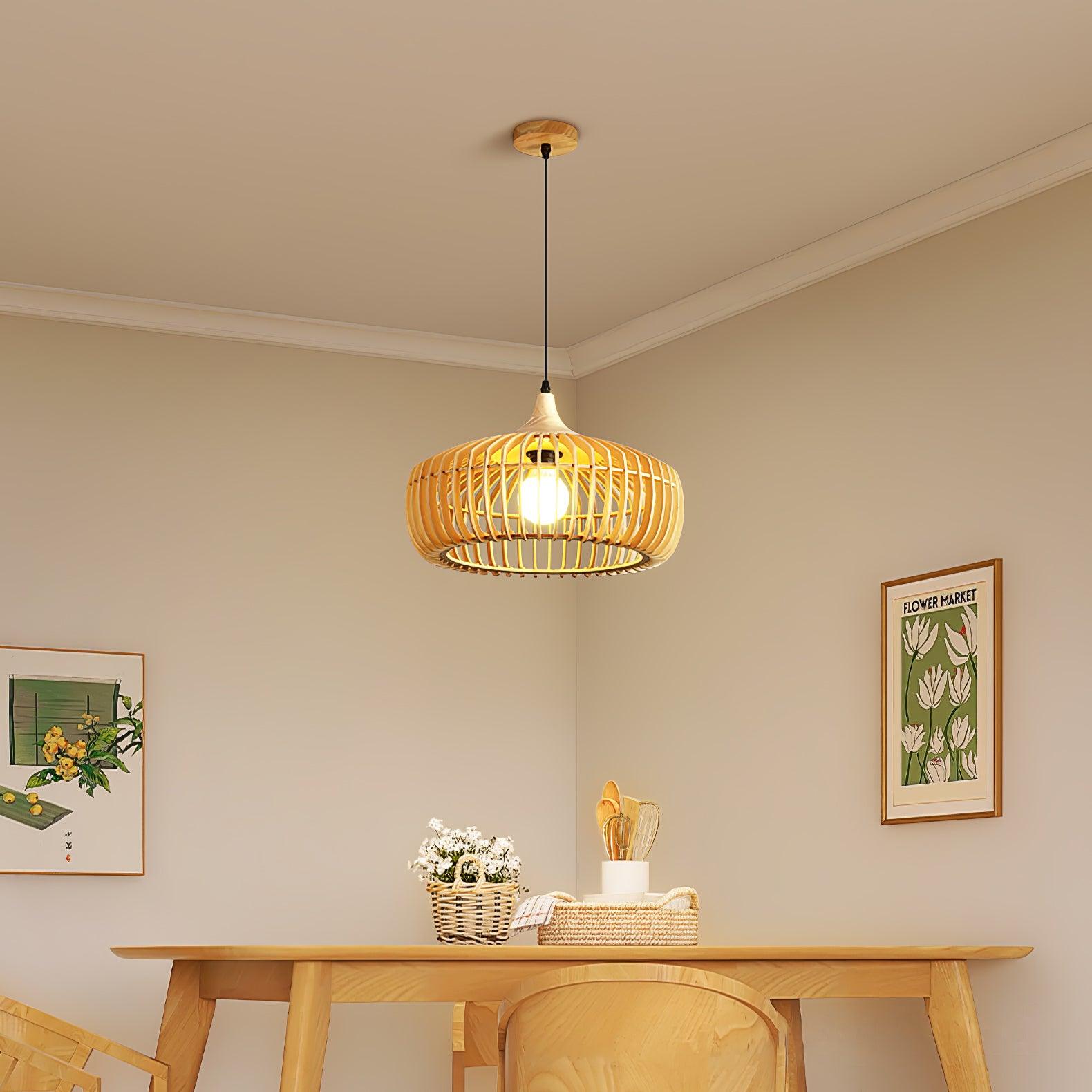 Lixu Wooden Retro Pendant Lamp-Neutral Decor