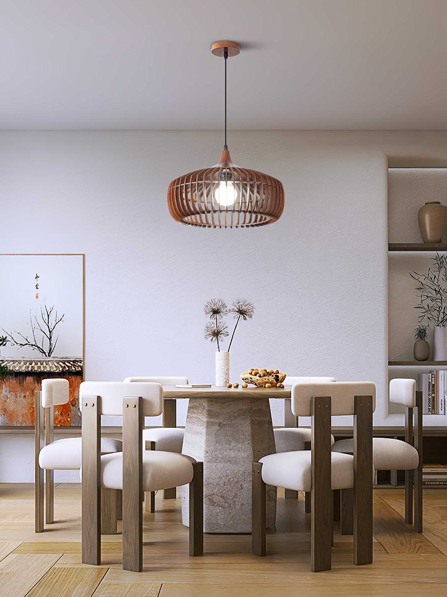 Lixu Wooden Retro Pendant Lamp-Neutral Decor