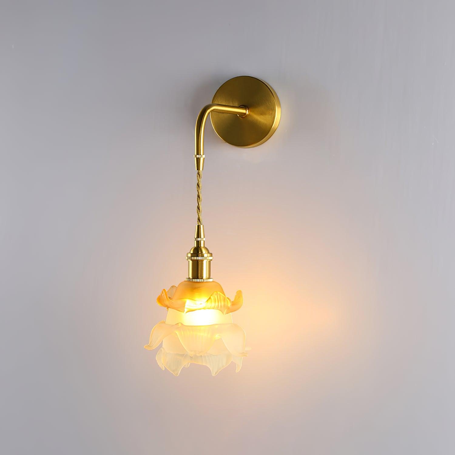 Amarira Premium Elegance Brass Glass Wall Lamp-Neutral Decor