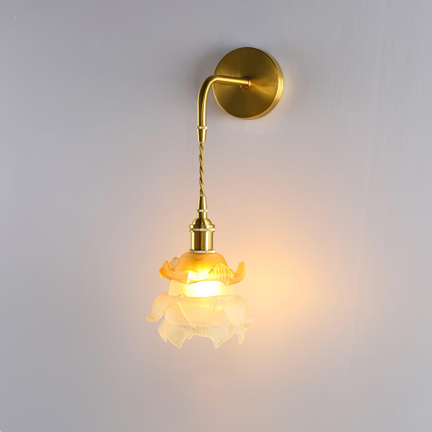 Amarira Premium Elegance Brass Glass Wall Lamp-Neutral Decor