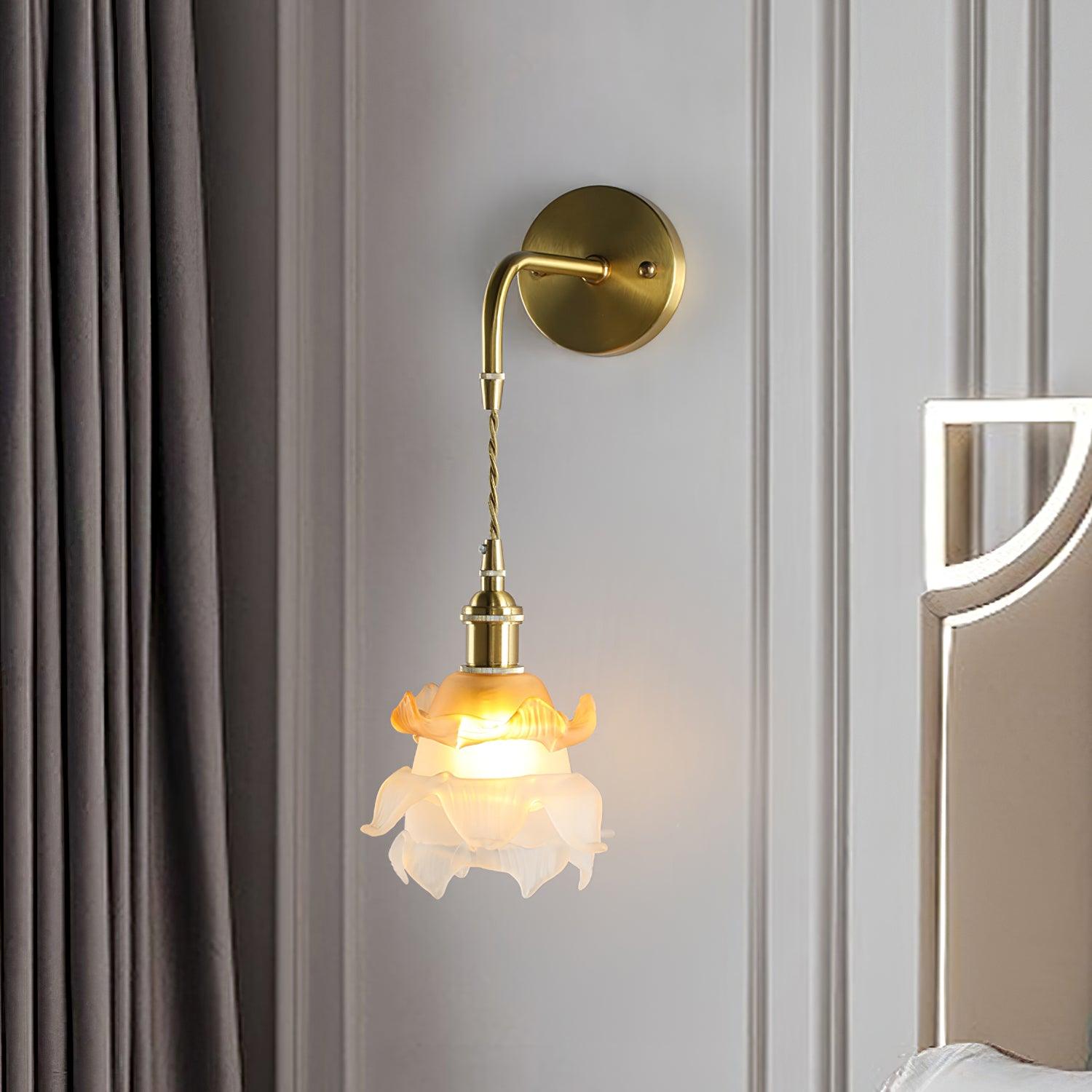 Amarira Premium Elegance Brass Glass Wall Lamp-Neutral Decor