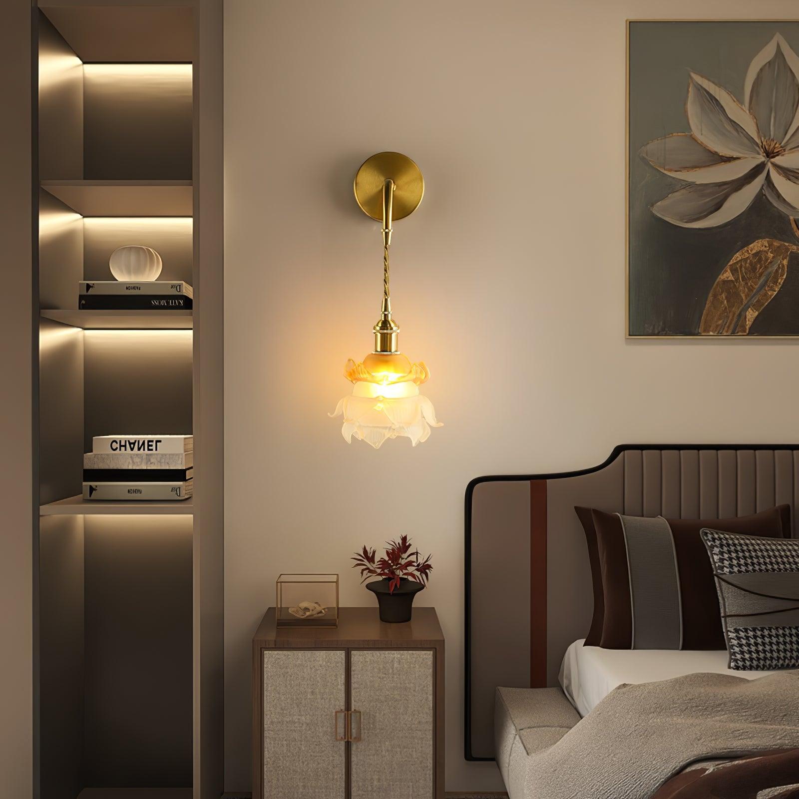 Amarira Premium Elegance Brass Glass Wall Lamp-Neutral Decor
