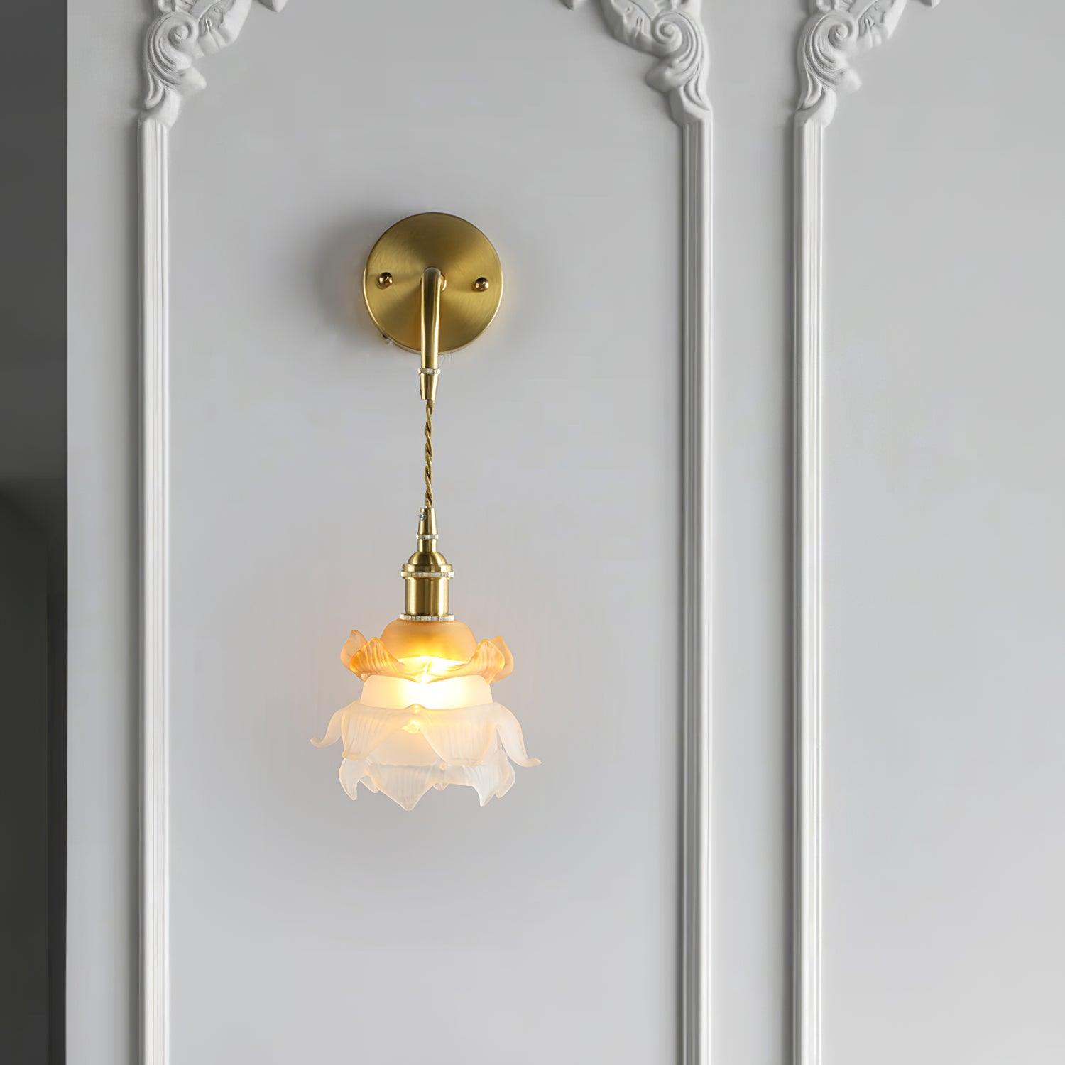 Amarira Premium Elegance Brass Glass Wall Lamp-Neutral Decor