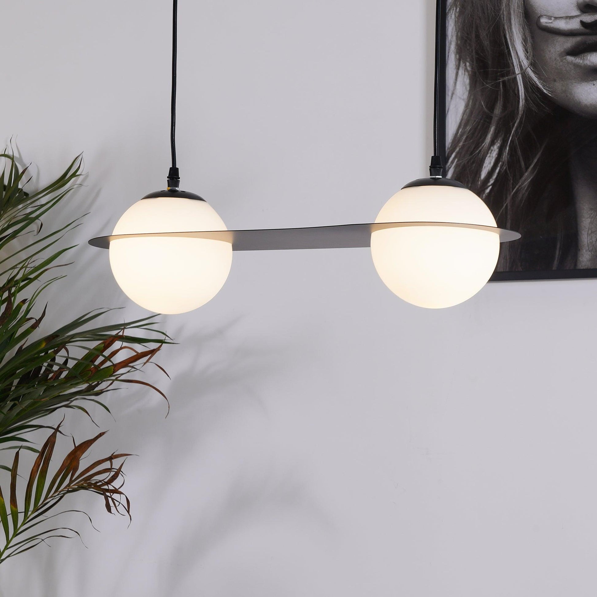 Irenol Black Contemporary Pendant Lamp-Neutral Decor