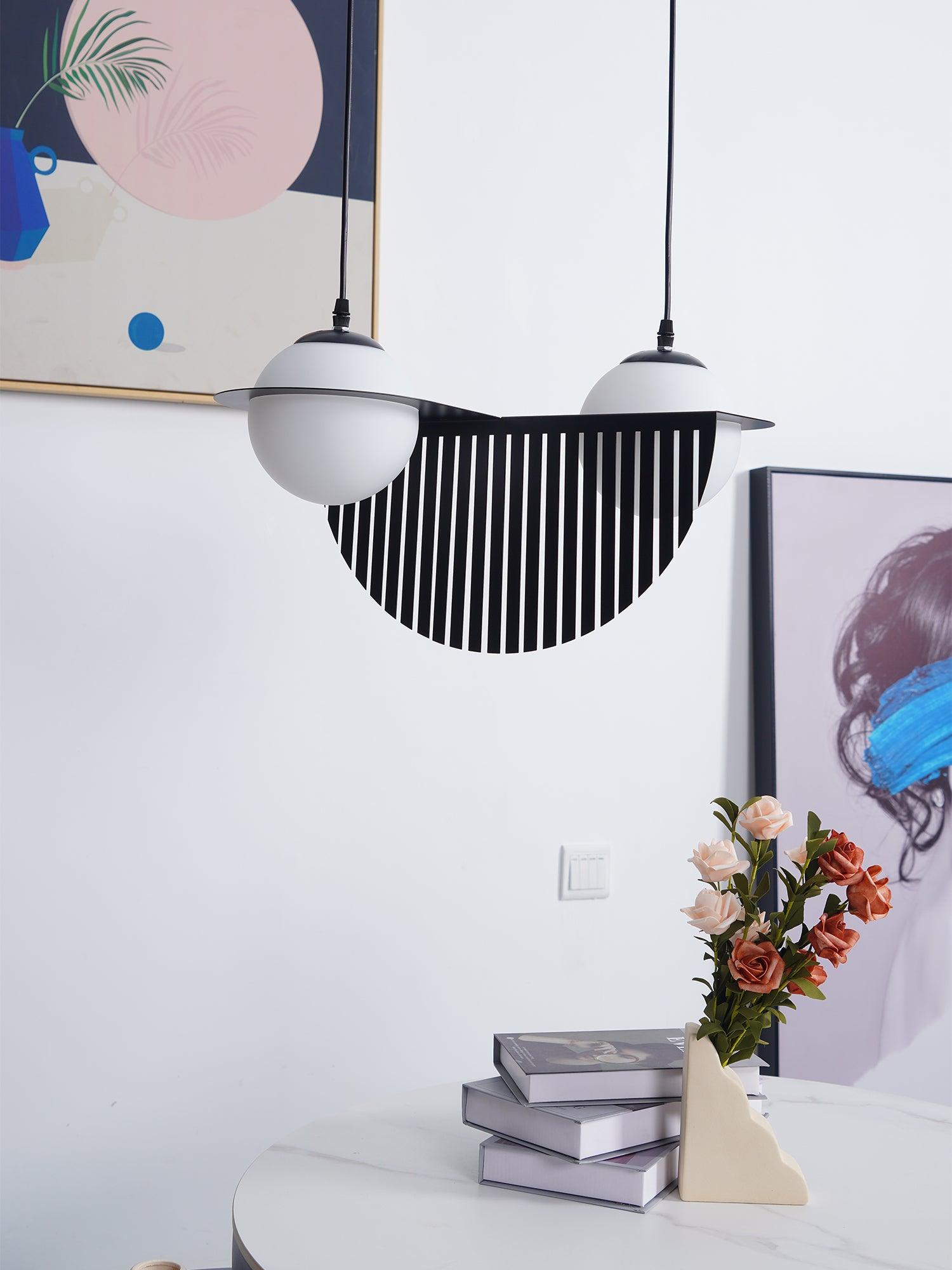 Irenol Black Contemporary Pendant Lamp-Neutral Decor