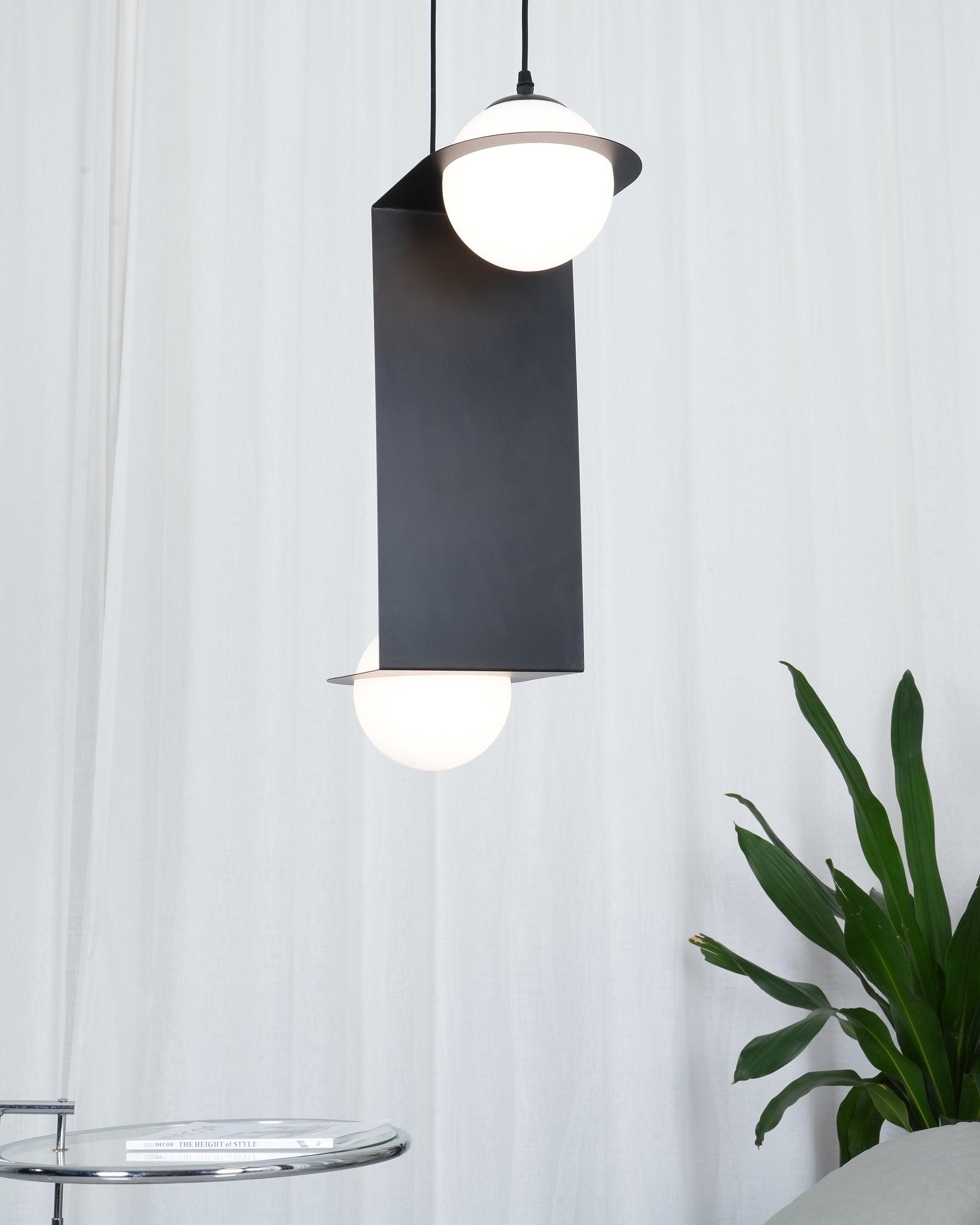 Irenol Black Contemporary Pendant Lamp-Neutral Decor