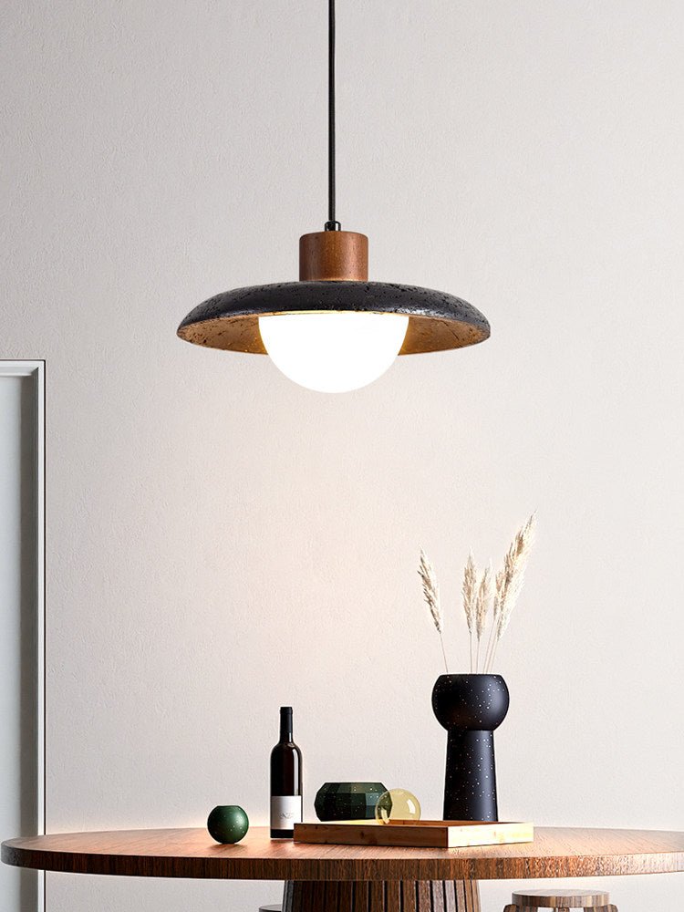 Podve Black Travertine Minimalist Pendant Light-Neutral Decor