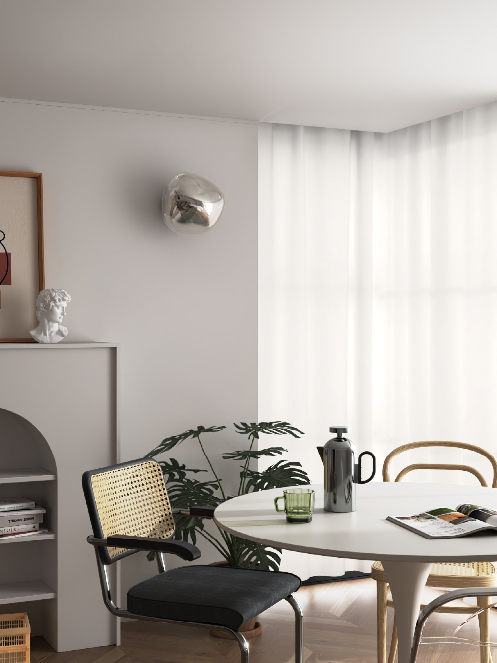 Leni Amber Glass Wall Lamp-Neutral Decor