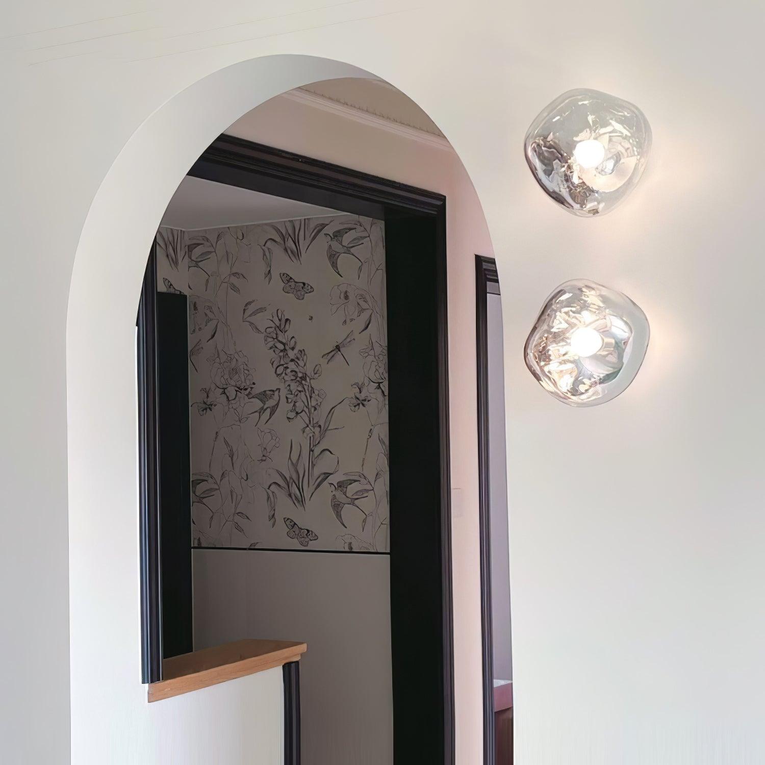 Leni Amber Glass Wall Lamp-Neutral Decor