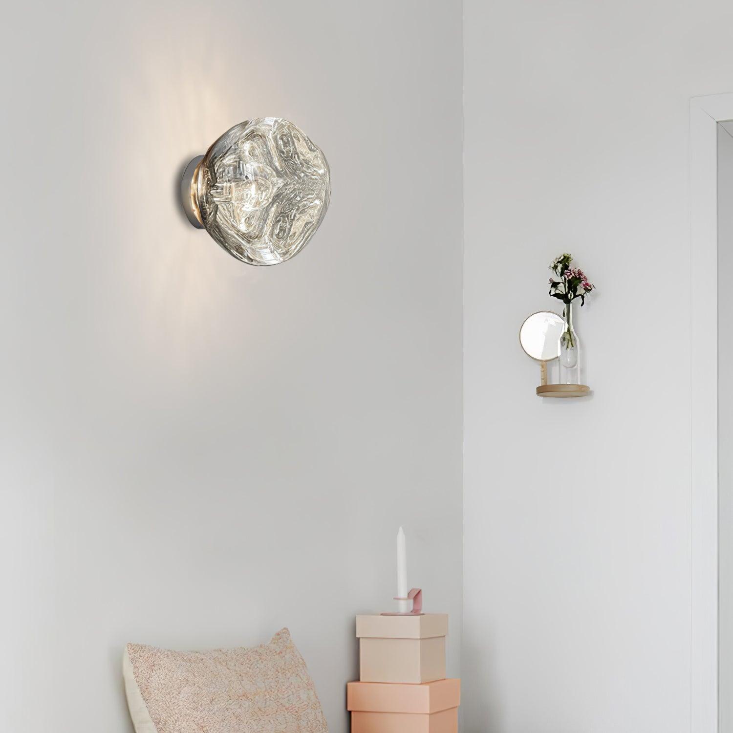 Leni Amber Glass Wall Lamp-Neutral Decor