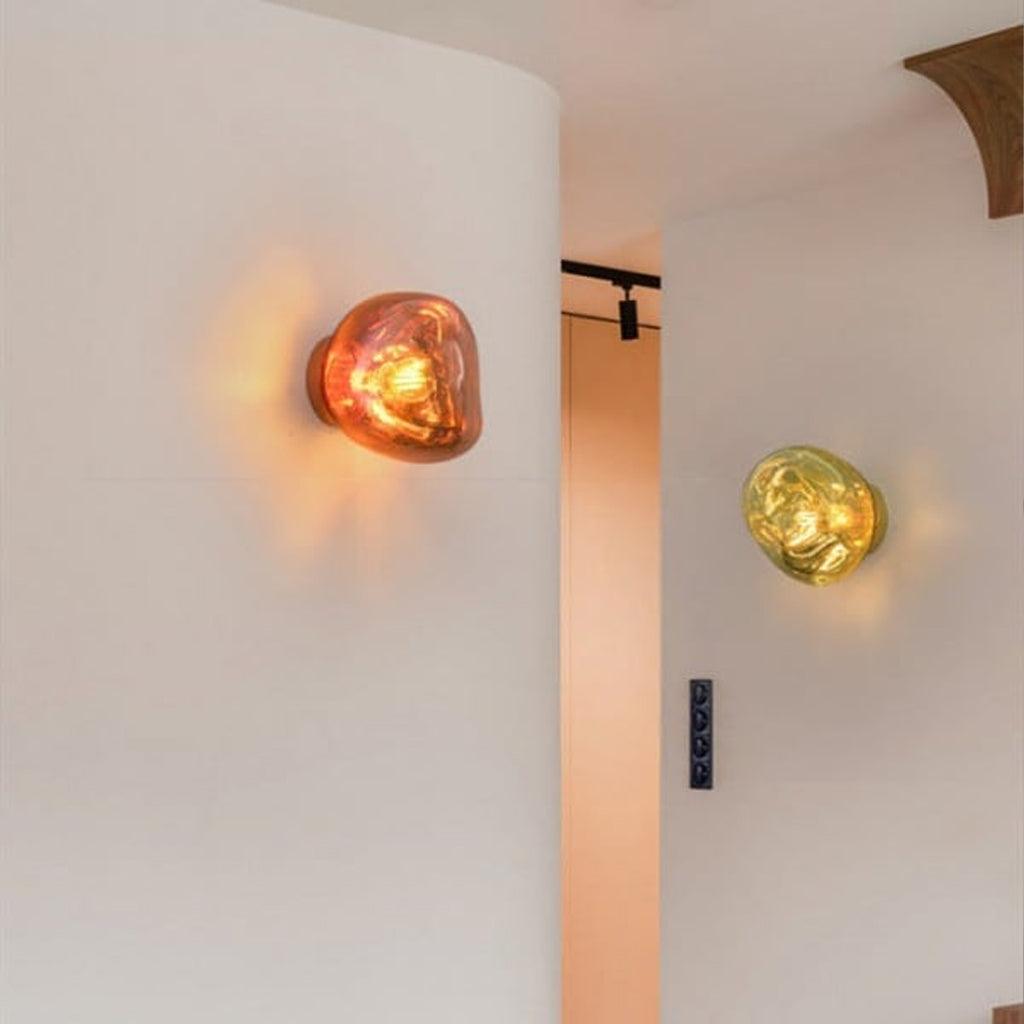 Leni Amber Glass Wall Lamp-Neutral Decor