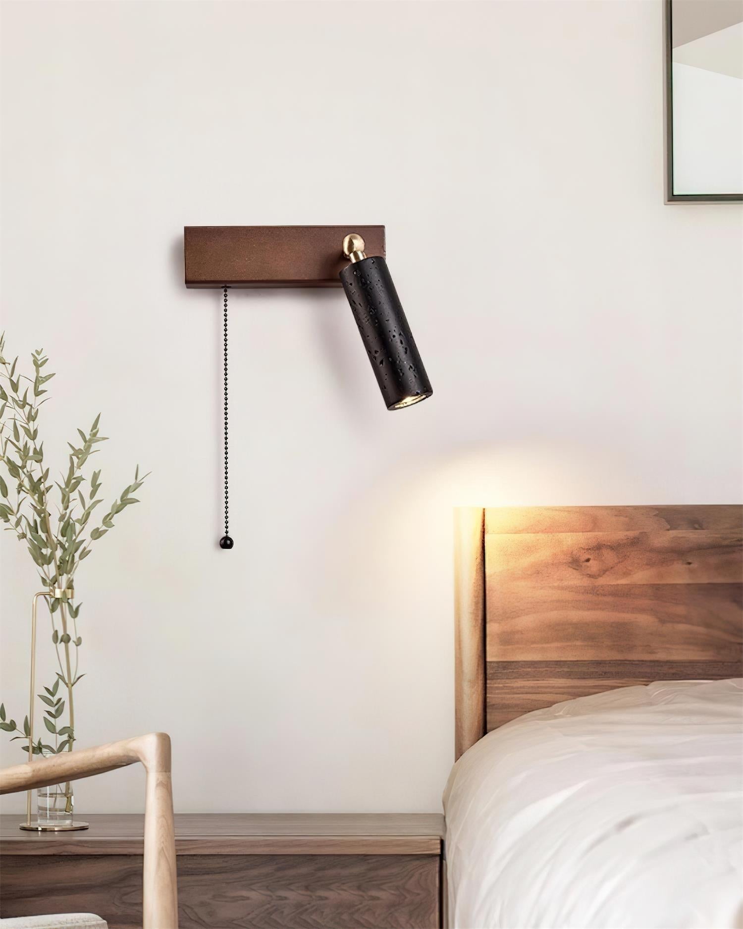 Kaven Wall Lamp Black Travertine Spotlight-Neutral Decor