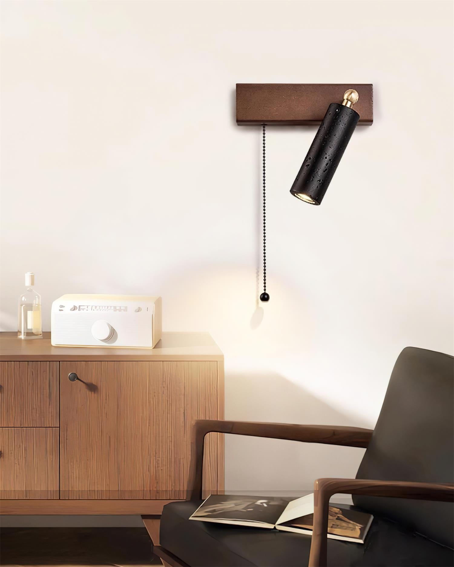 Ritta  Wall Lamp Black Travertine Spotlight