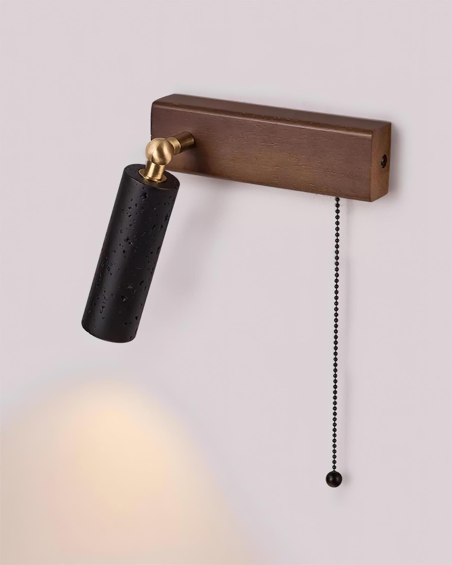Kaven Wall Lamp Black Travertine Spotlight-Neutral Decor