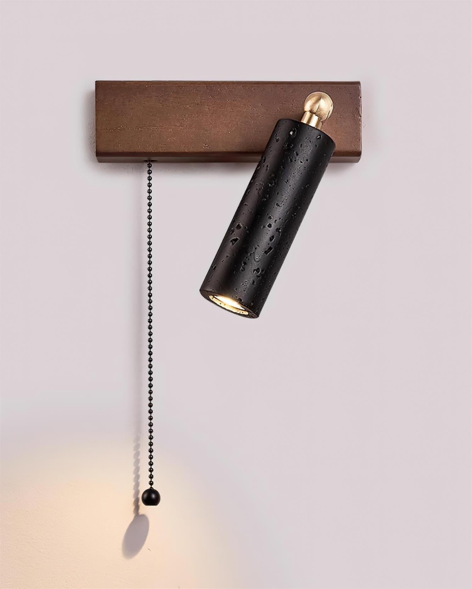 Kaven Wall Lamp Black Travertine Spotlight-Neutral Decor