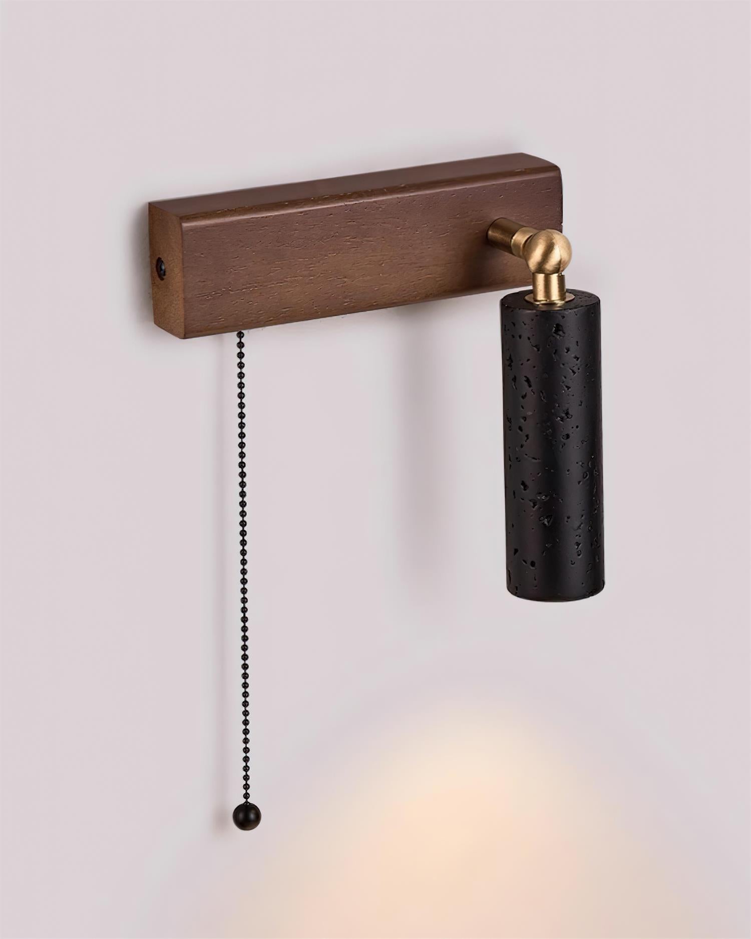 Kaven Wall Lamp Black Travertine Spotlight-Neutral Decor