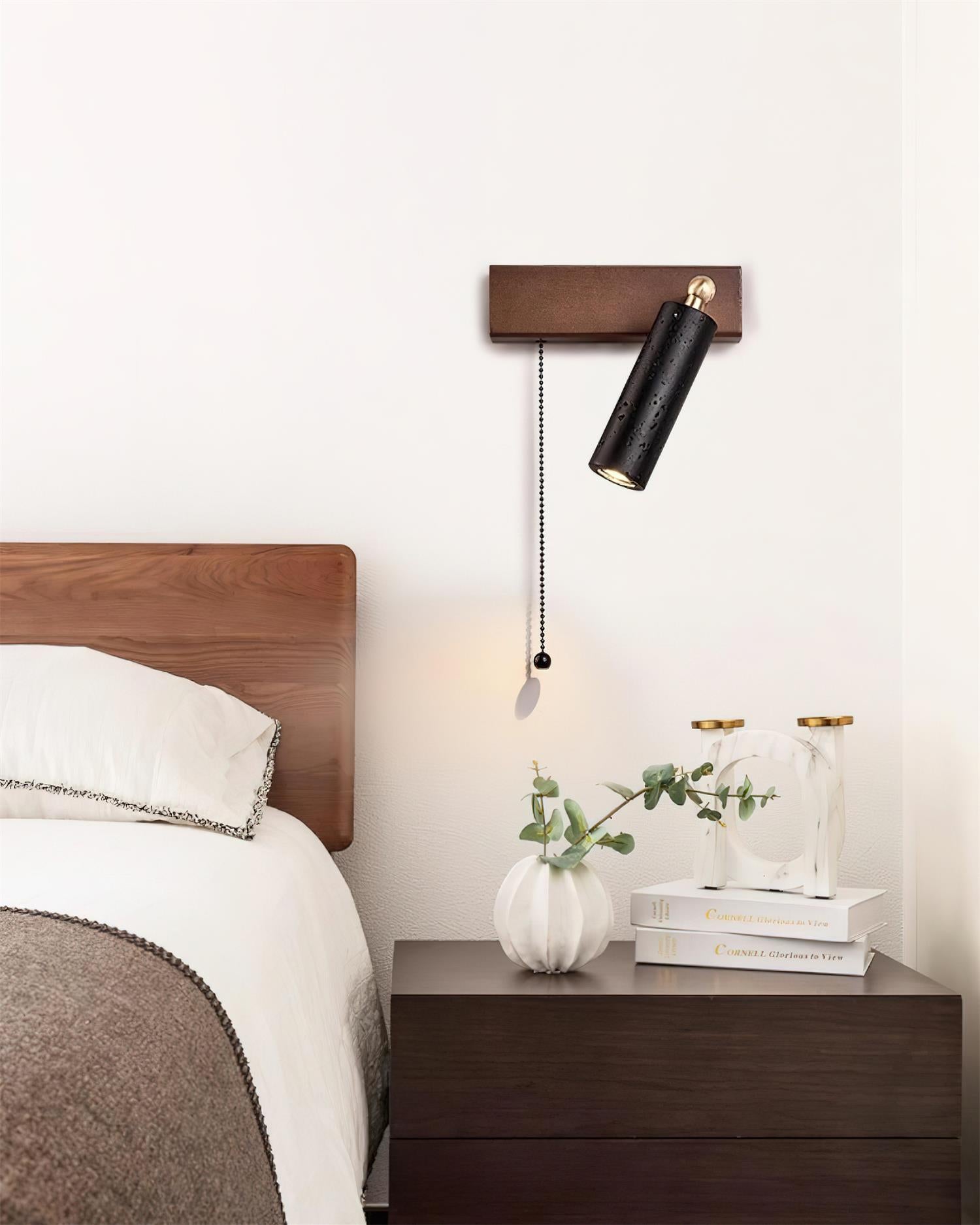 Kaven Wall Lamp Black Travertine Spotlight-Neutral Decor