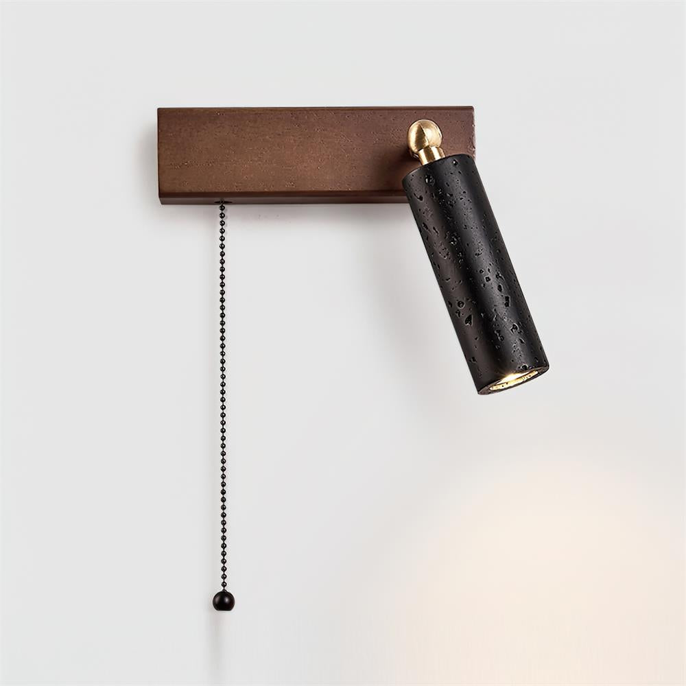 Kaven Wall Lamp Black Travertine Spotlight-Neutral Decor
