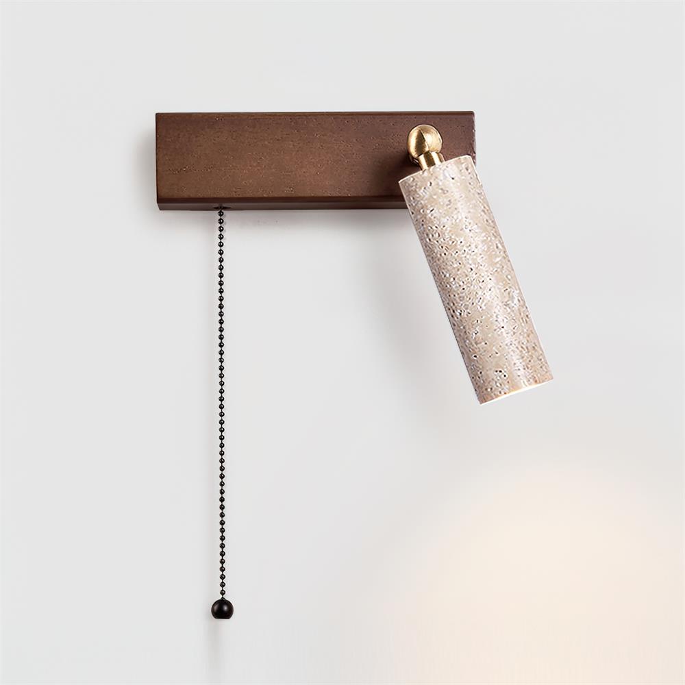 Kaven Wall Lamp Black Travertine Spotlight-Neutral Decor