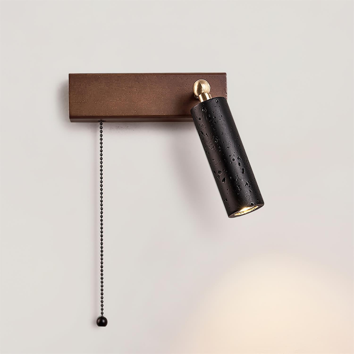 Kaven Wall Lamp Black Travertine Spotlight-Neutral Decor