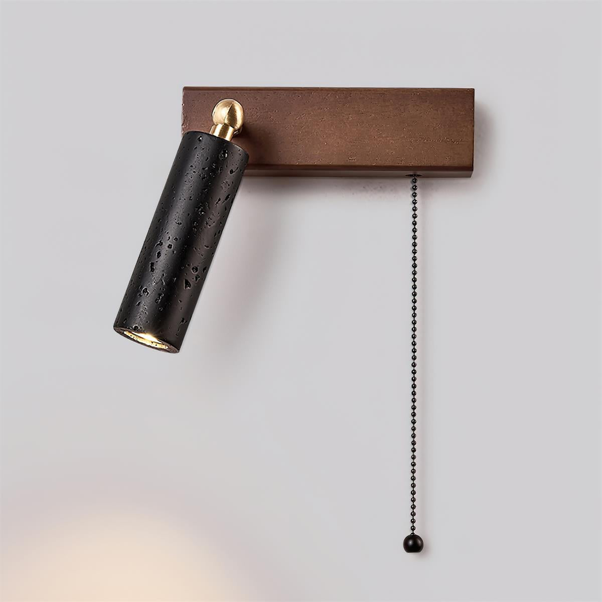 Kaven Wall Lamp Black Travertine Spotlight-Neutral Decor