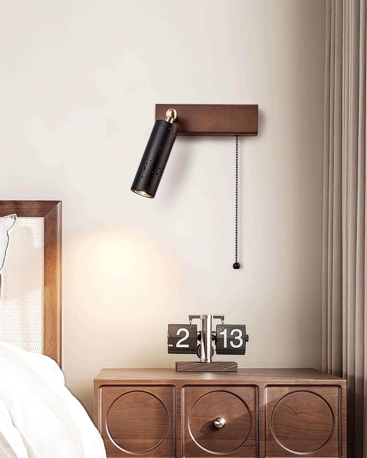 Ritta  Wall Lamp Black Travertine Spotlight