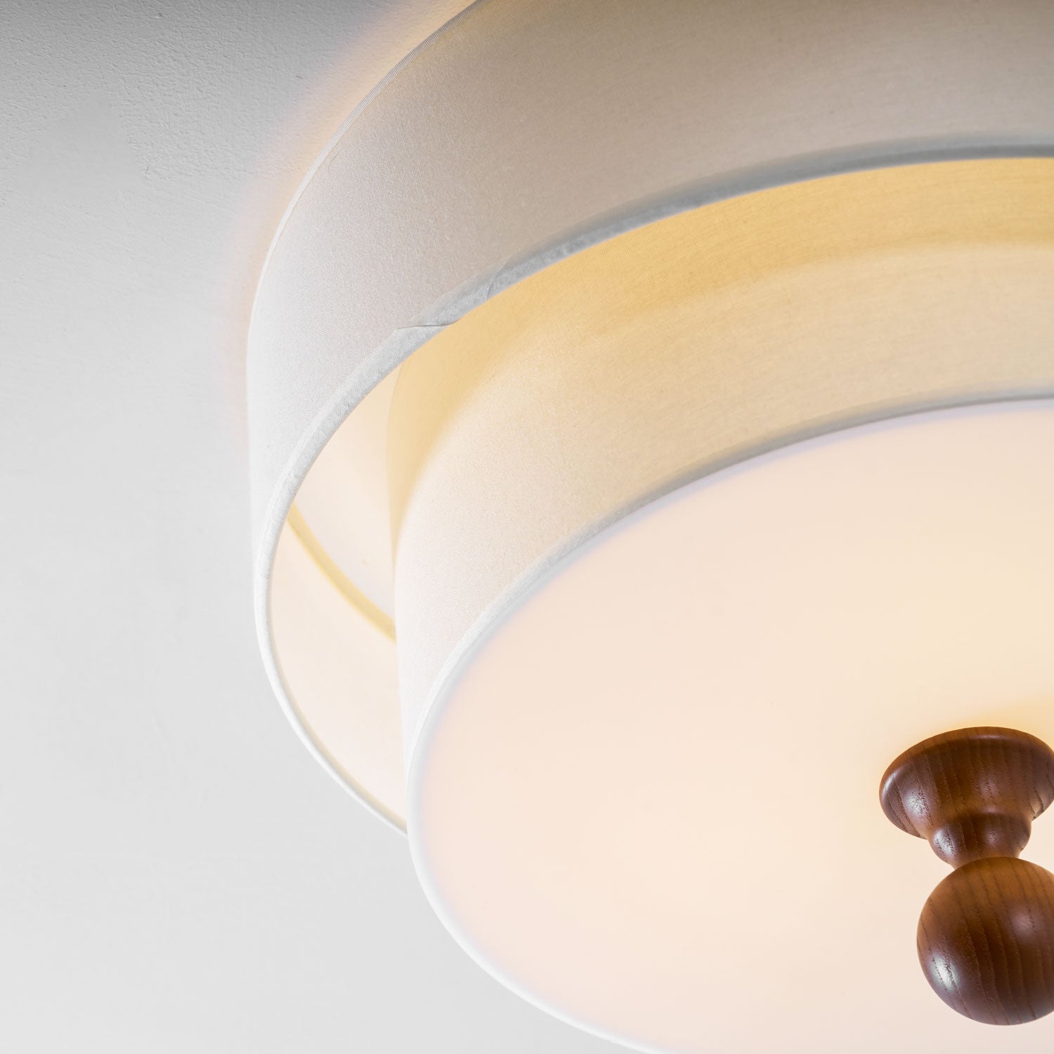 Layered Fabric Ceiling Light-Neutral Decor
