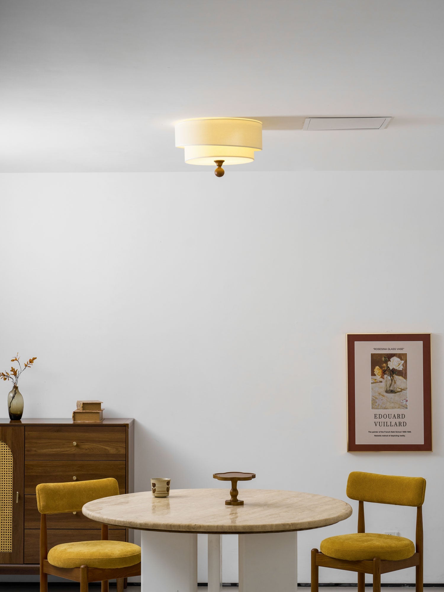 Layered Fabric Ceiling Light-Neutral Decor