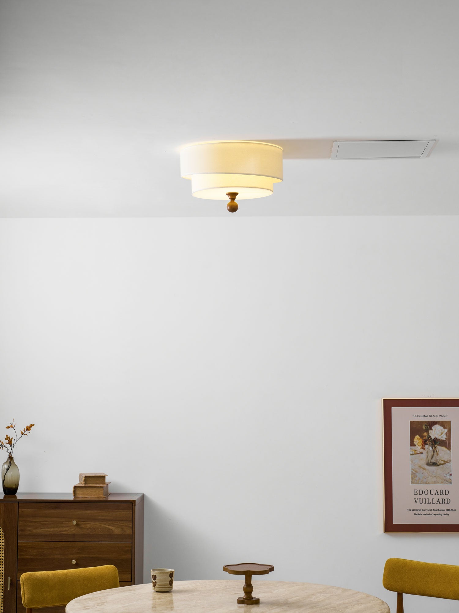 Layered Fabric Ceiling Light-Neutral Decor
