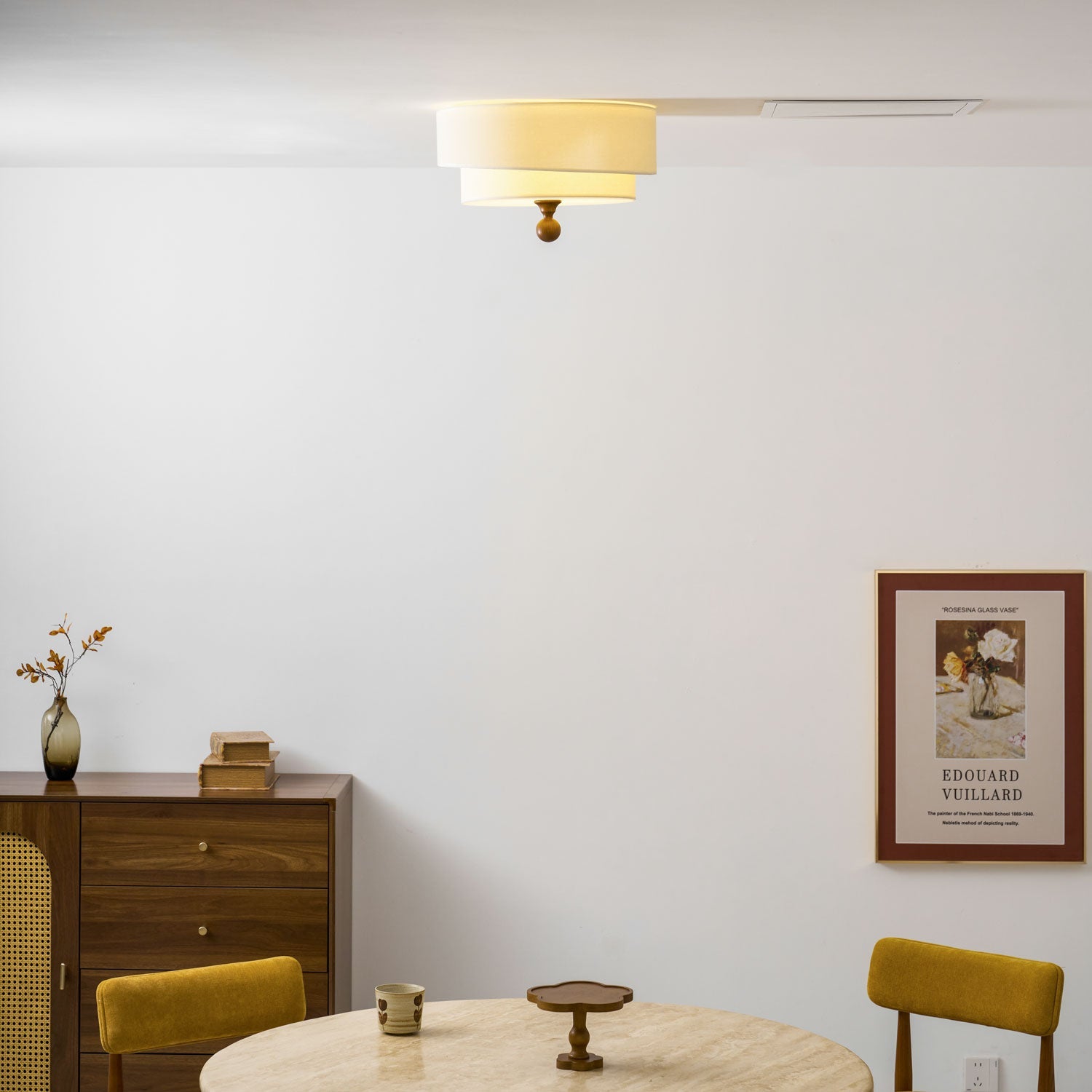 Layered Fabric Ceiling Light-Neutral Decor