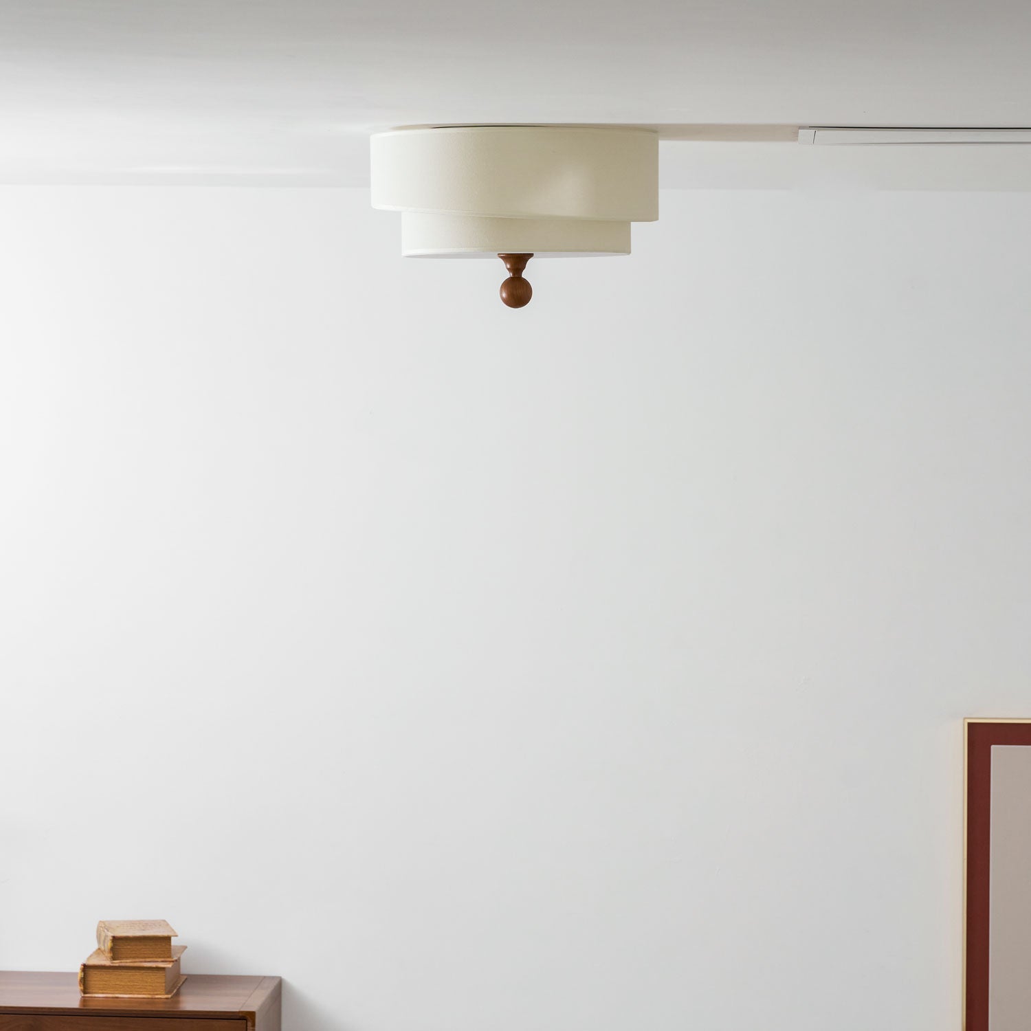 Layered Fabric Ceiling Light-Neutral Decor