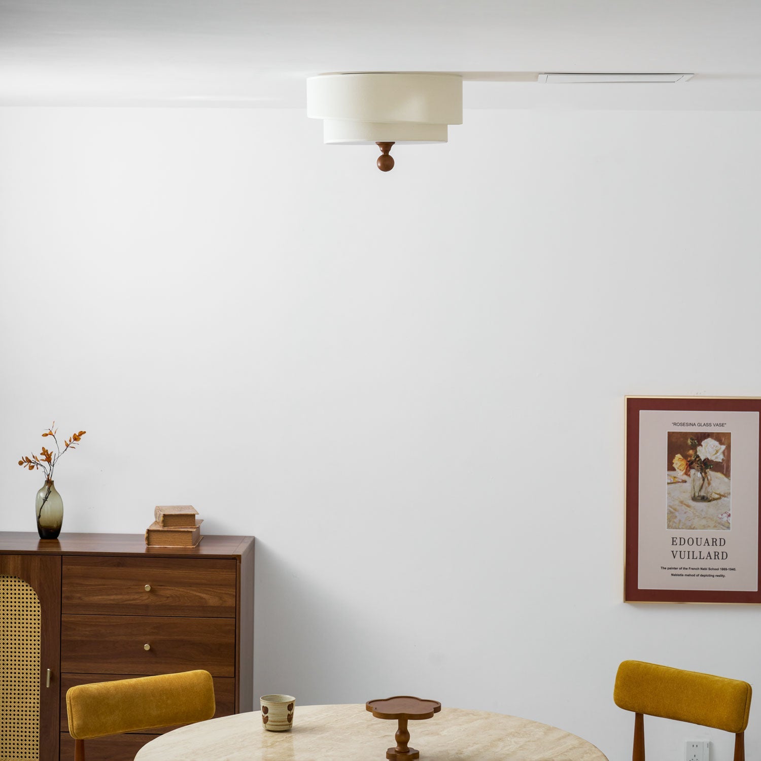 Layered Fabric Ceiling Light-Neutral Decor