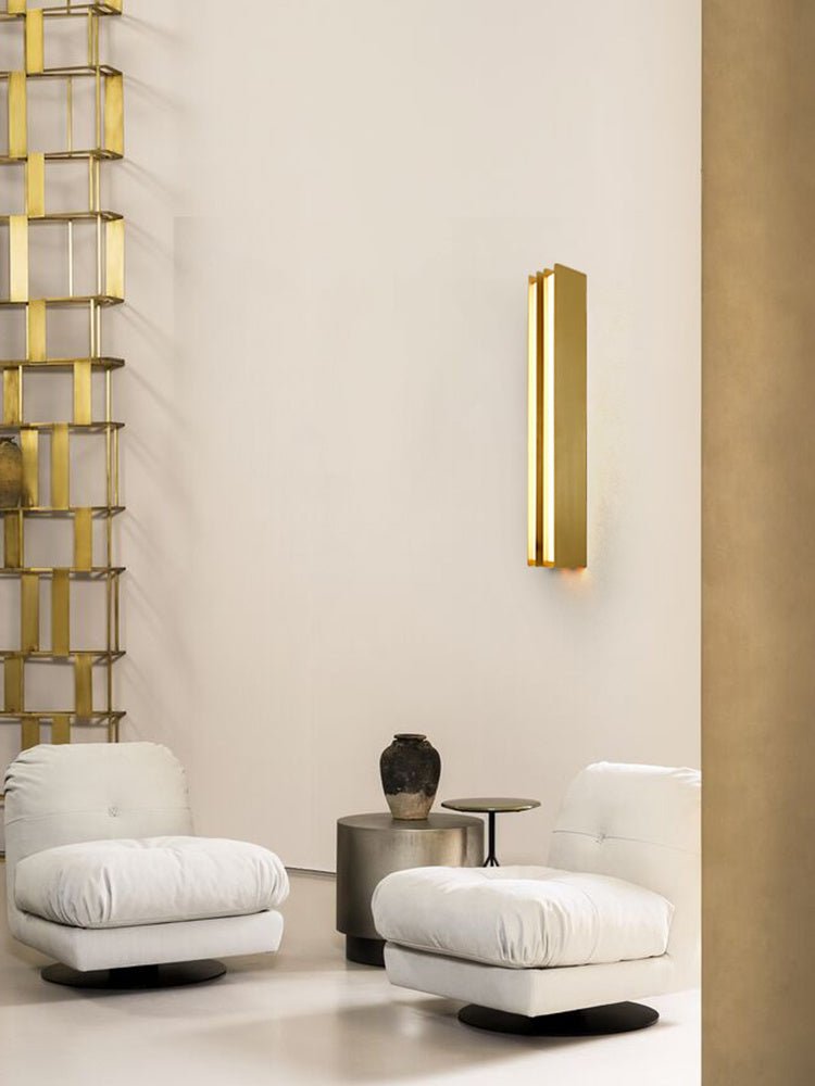 Vincent Minimalist Brass Layered Blade Sconce-Neutral Decor