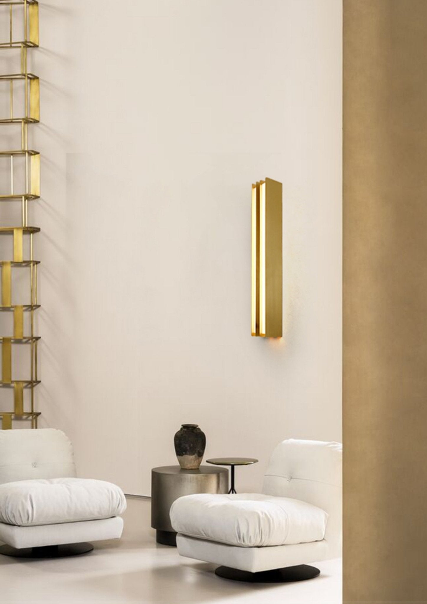 Vincent Minimalist Brass Layered Blade Sconce-Neutral Decor