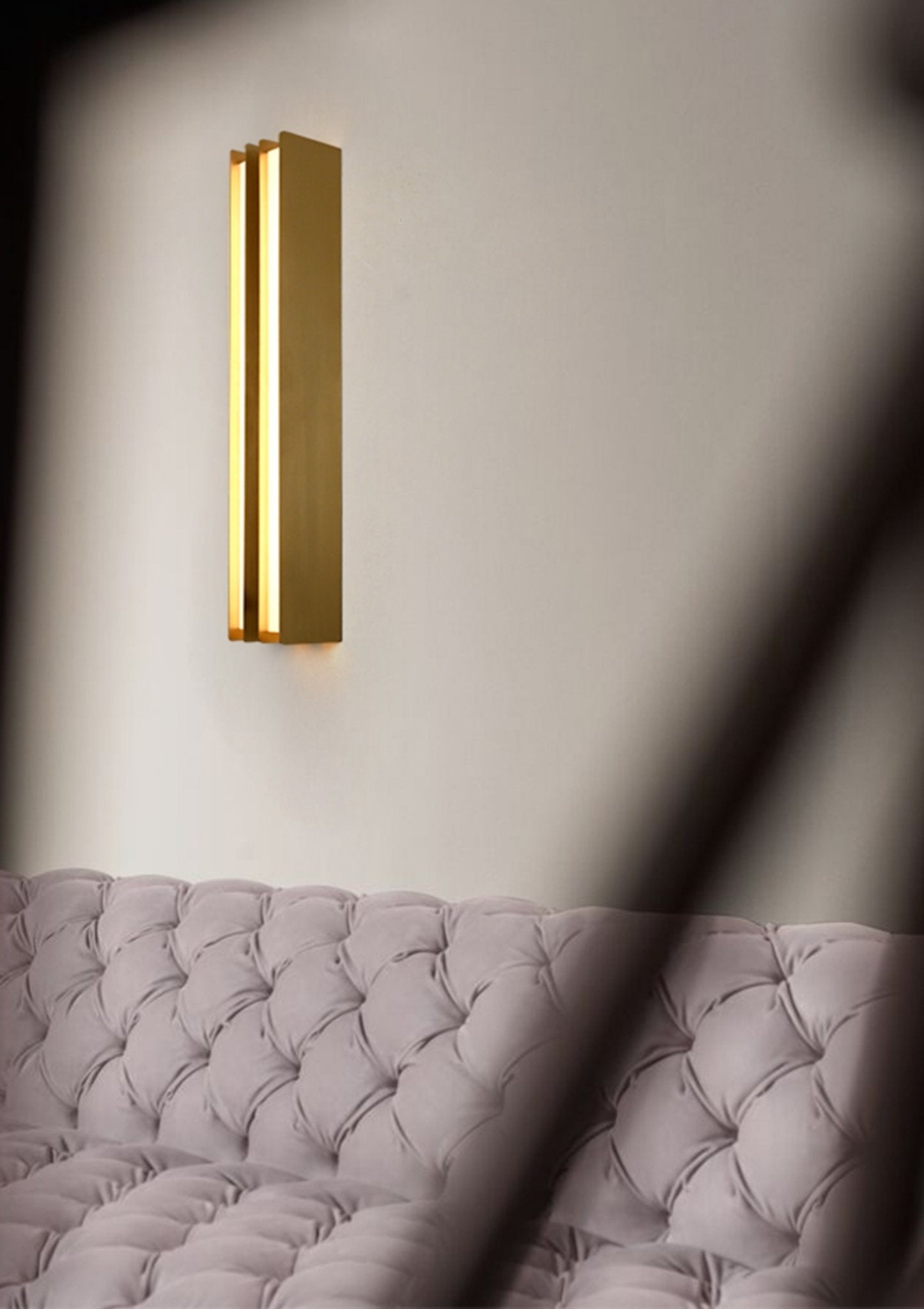 Vincent Minimalist Brass Layered Blade Sconce-Neutral Decor