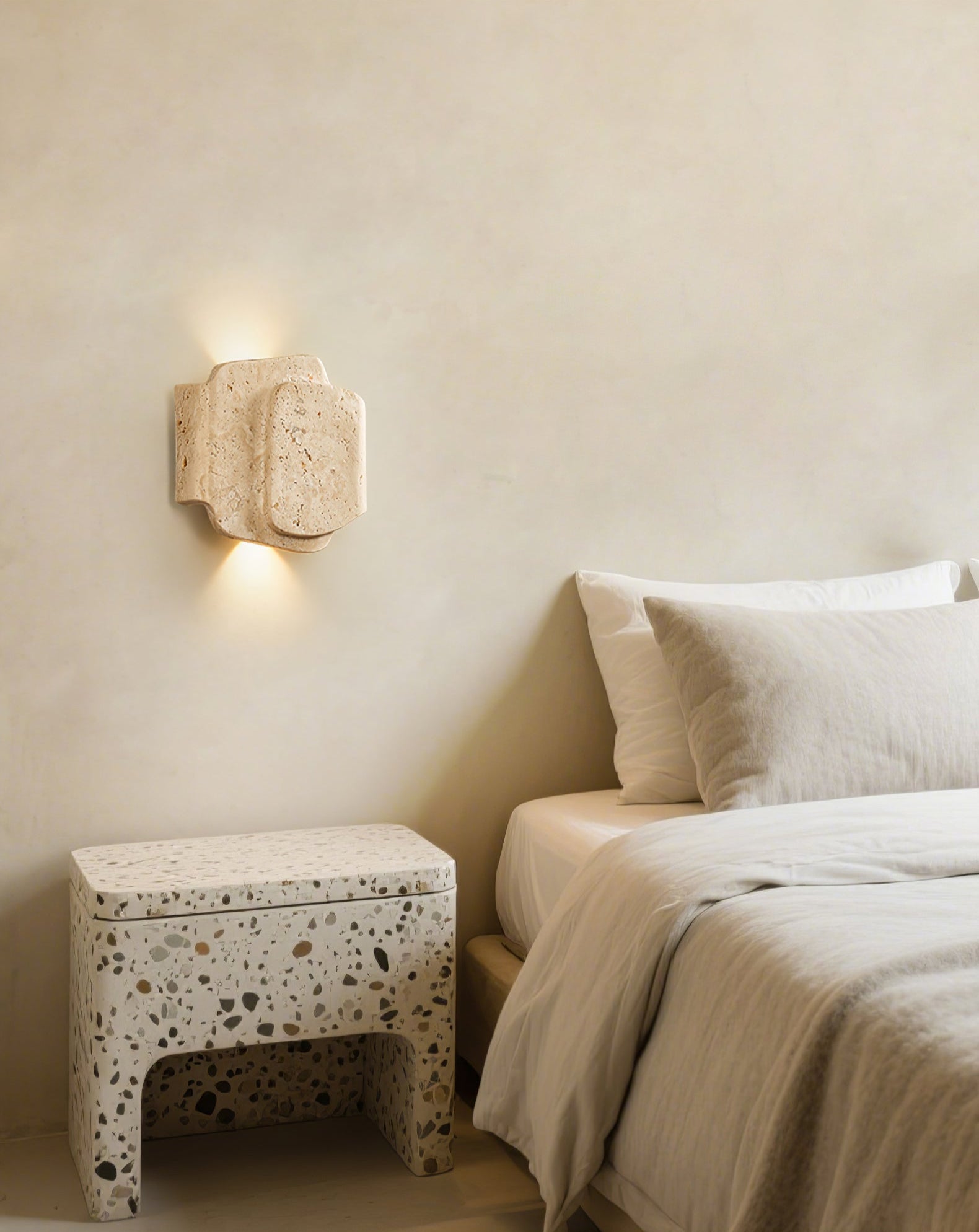 Qirven Travertine Wall Light-Neutral Decor