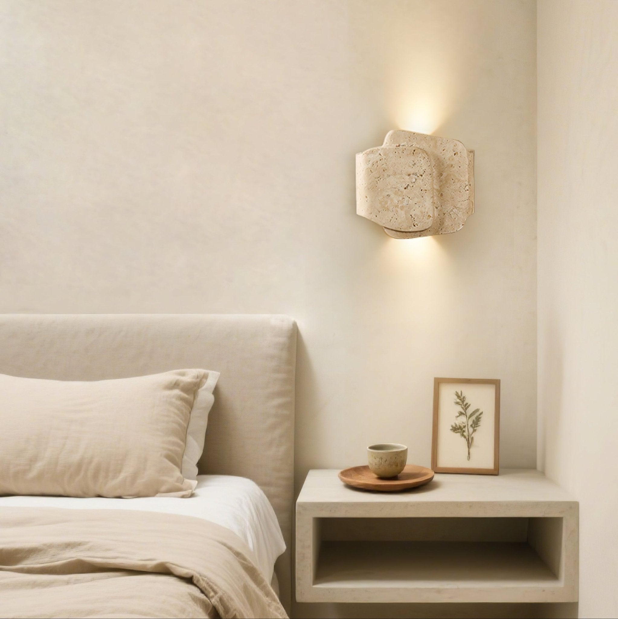 Qirven Travertine Wall Light-Neutral Decor