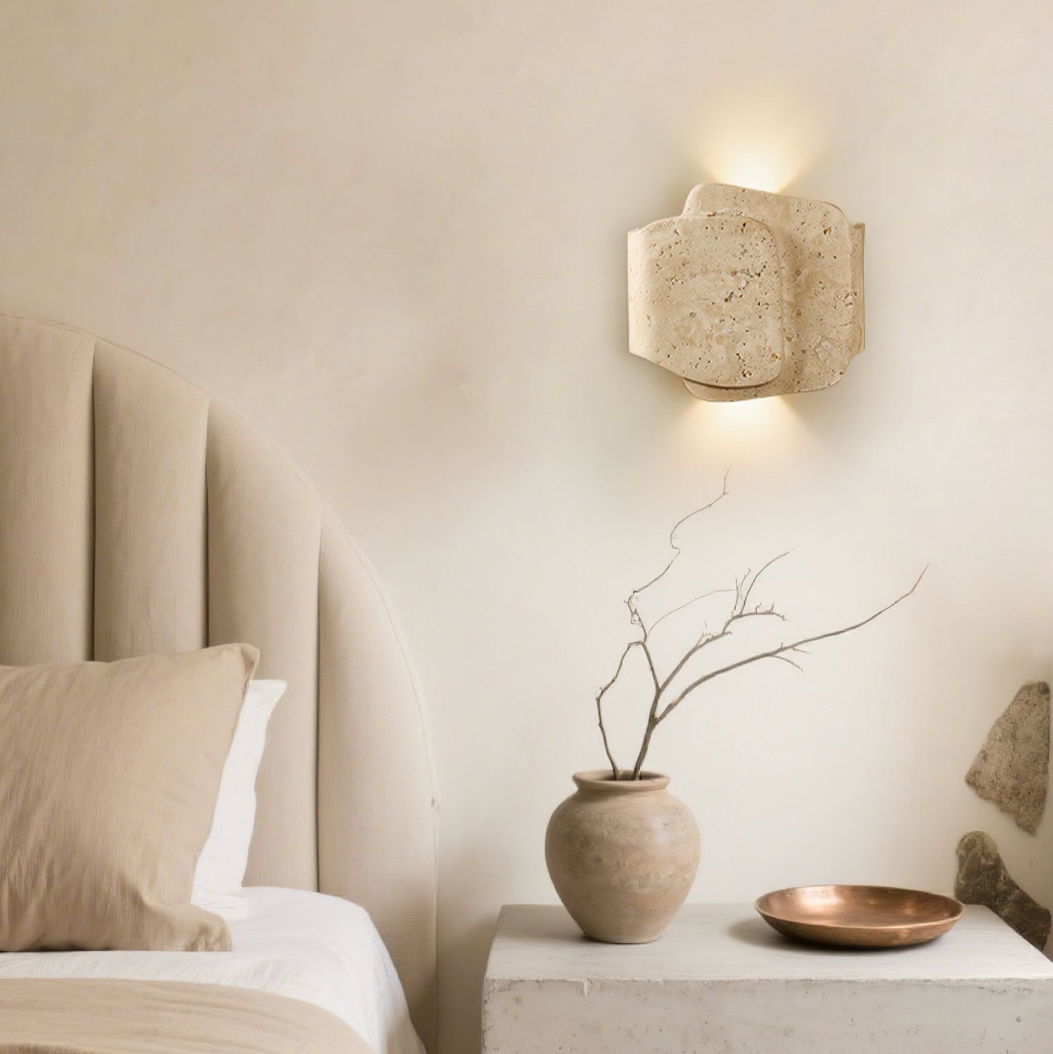 Qirven Travertine Wall Light-Neutral Decor