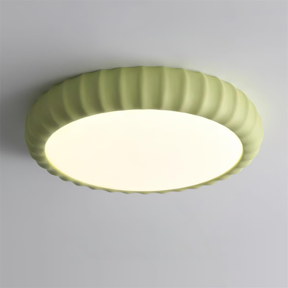 Ceiling Light Soft Green Resin Minimalist Flush Mount Modern