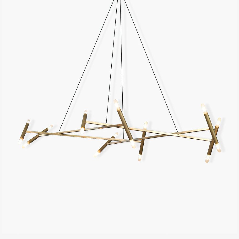 Astra Modern Brass Chandelier-Neutral Decor