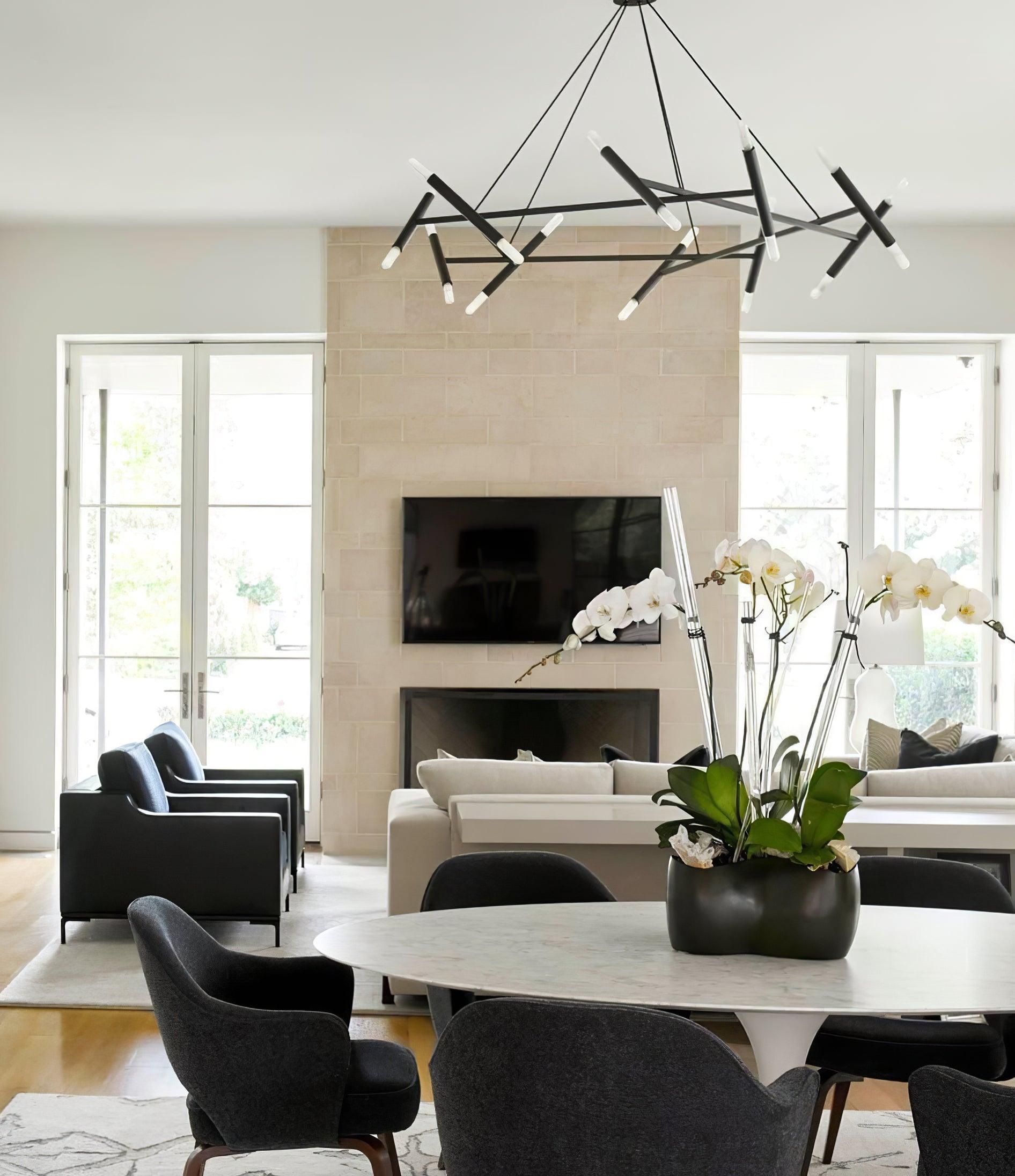 Astra Modern Brass Chandelier-Neutral Decor