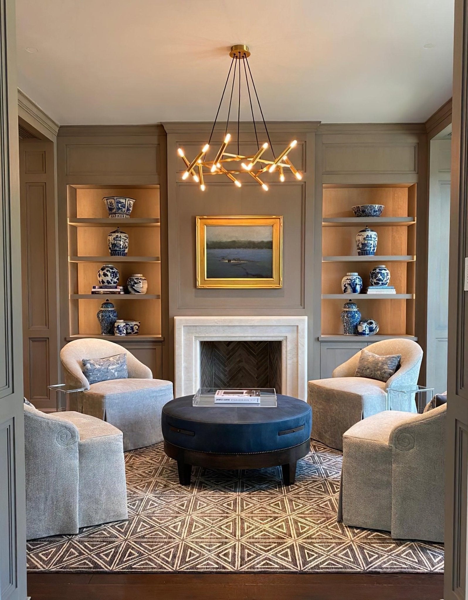 Astra Modern Brass Chandelier-Neutral Decor