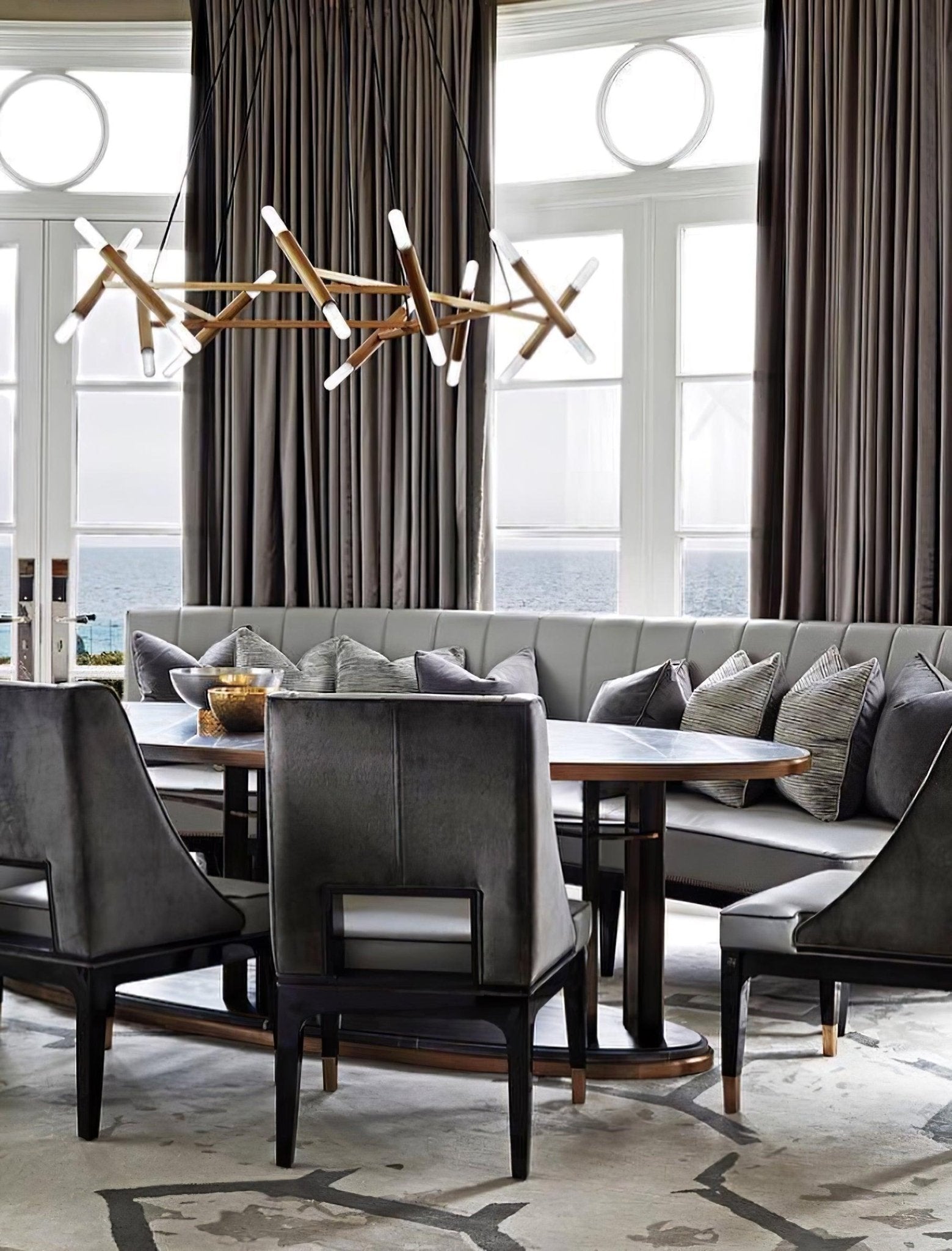 Astra Modern Brass Chandelier-Neutral Decor
