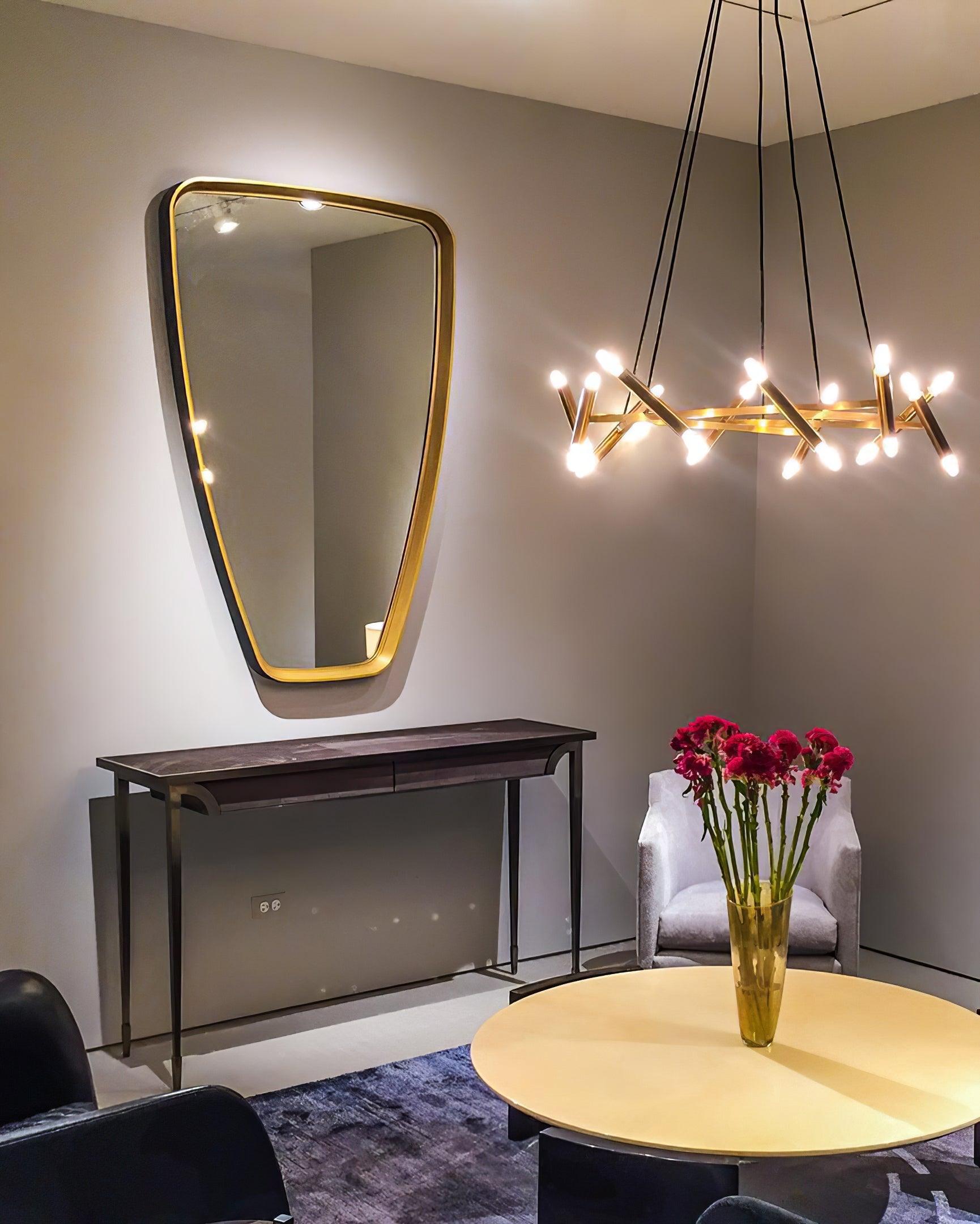 Astra Modern Brass Chandelier-Neutral Decor