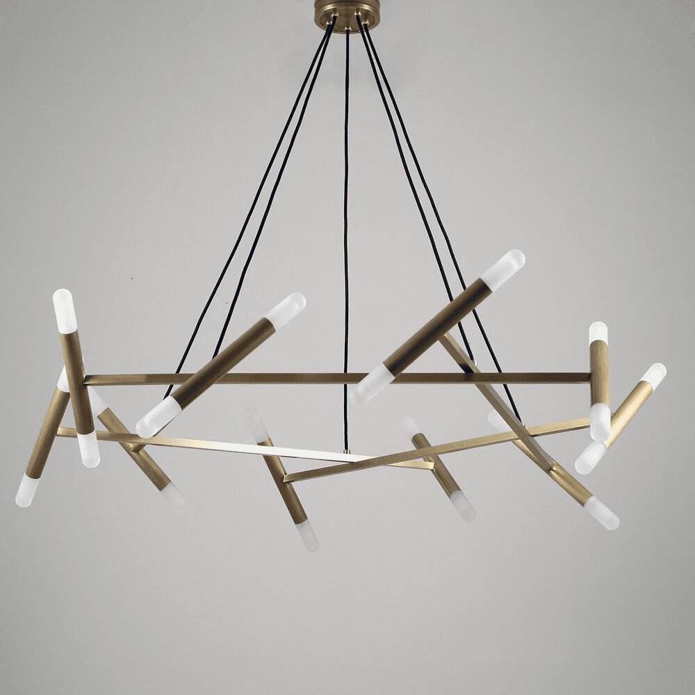 Astra Modern Brass Chandelier-Neutral Decor