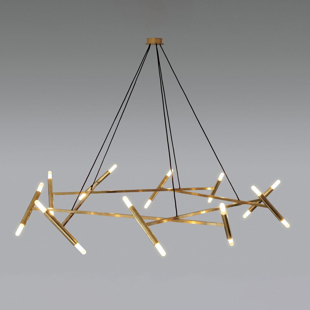 Astra Modern Brass Chandelier-Neutral Decor