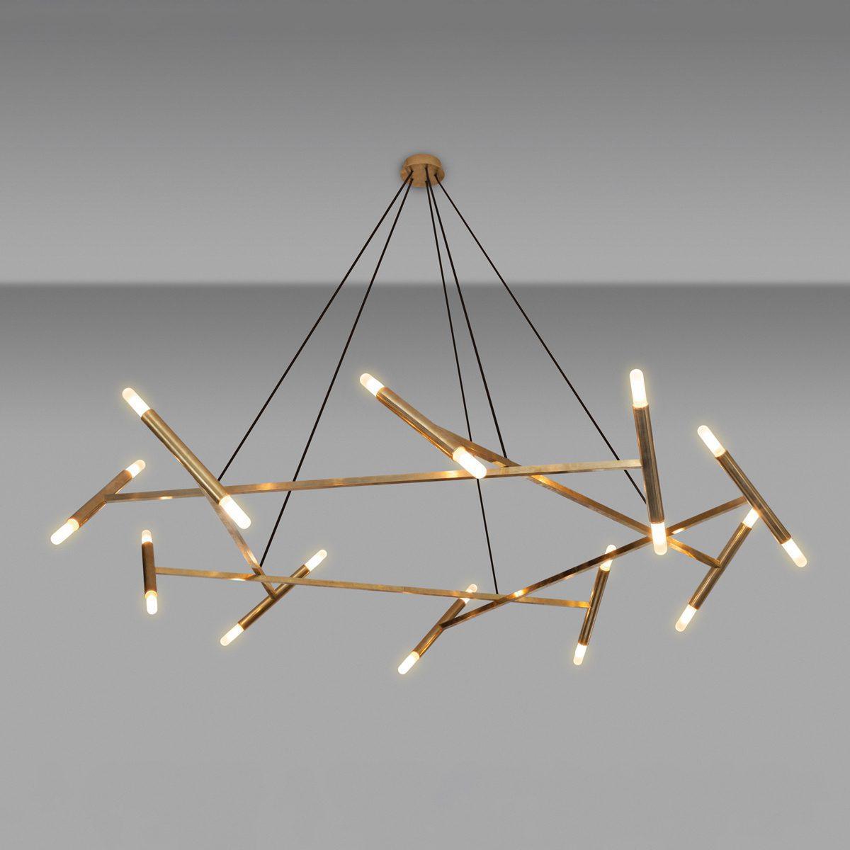 Astra Modern Brass Chandelier-Neutral Decor