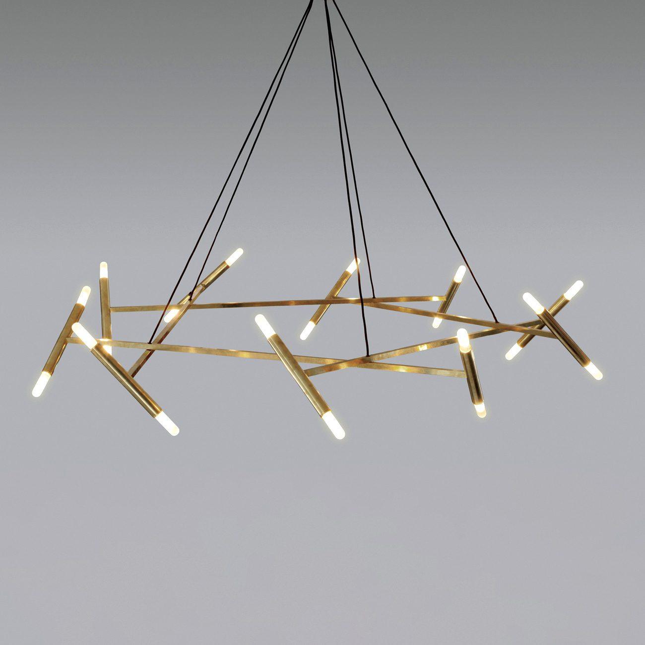 Astra Modern Brass Chandelier-Neutral Decor